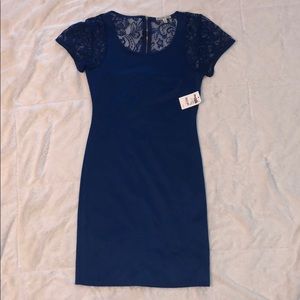 Medium Royal Blue Lace Detail Dress